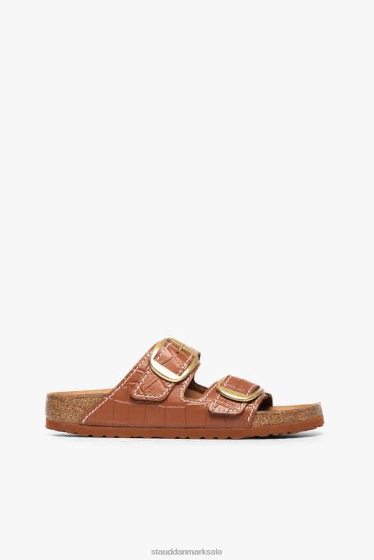 BIRKENSTOCK + STAUD Kvinder arizona sandal LR4T929 sko sadel krokodille præget