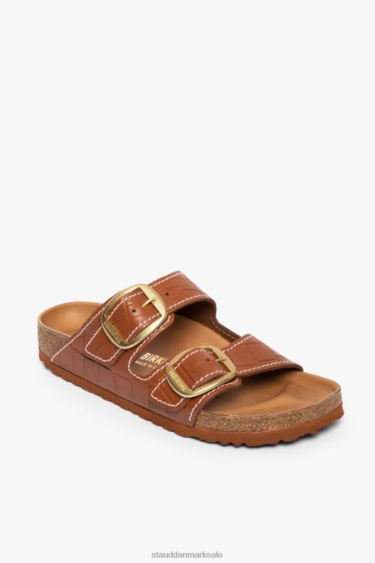 BIRKENSTOCK + STAUD Kvinder arizona sandal LR4T929 sko sadel krokodille præget