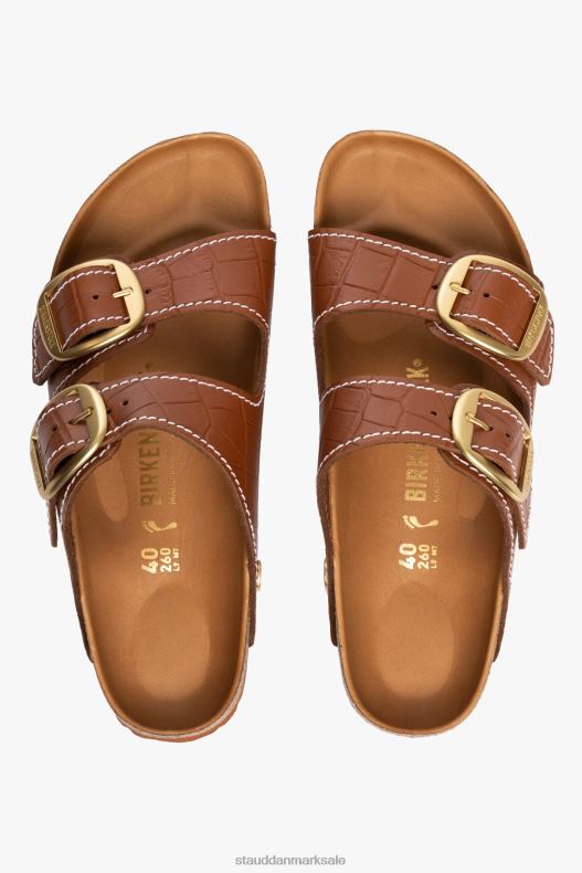 BIRKENSTOCK + STAUD Kvinder arizona sandal LR4T929 sko sadel krokodille præget