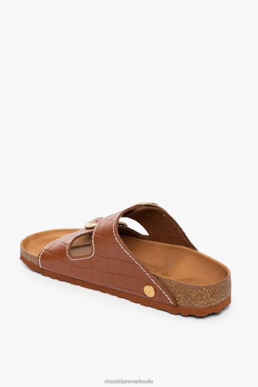BIRKENSTOCK + STAUD Kvinder arizona sandal LR4T929 sko sadel krokodille præget