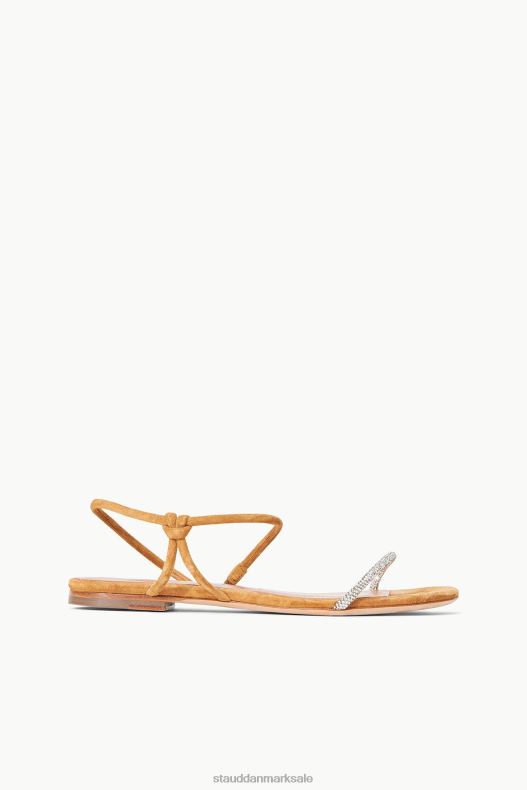 STAUD Kvinder laurbær krystal sandal ruskind LR4T920 sko rhinestone cashew