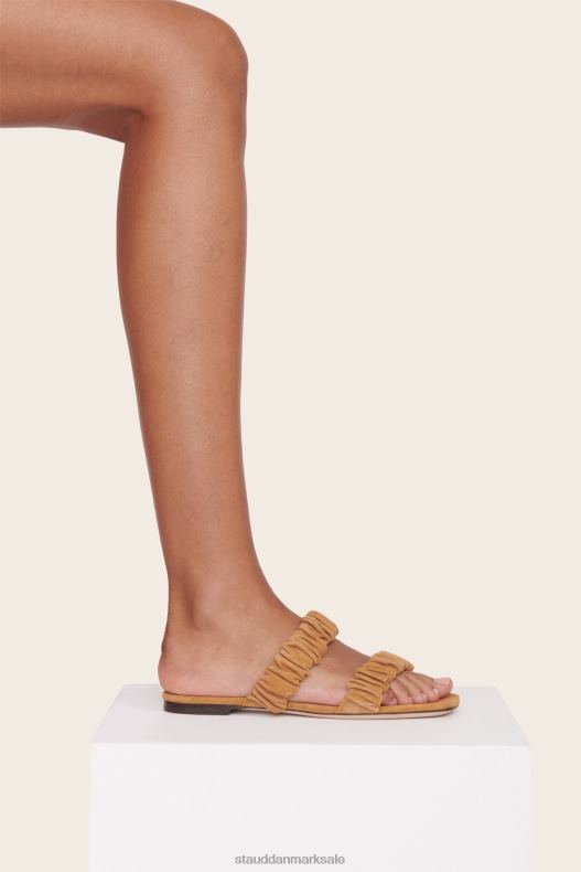 STAUD Kvinder maya rynket sandal cashewnødder LR4T925 sko cashew ruskind