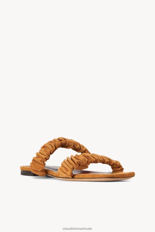 STAUD Kvinder maya rynket sandal cashewnødder LR4T925 sko cashew ruskind