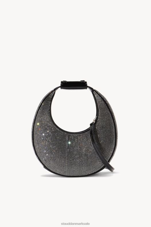 STAUD Kvinder mini moon krystal taske LR4T814 tilbehør sorte rhinsten