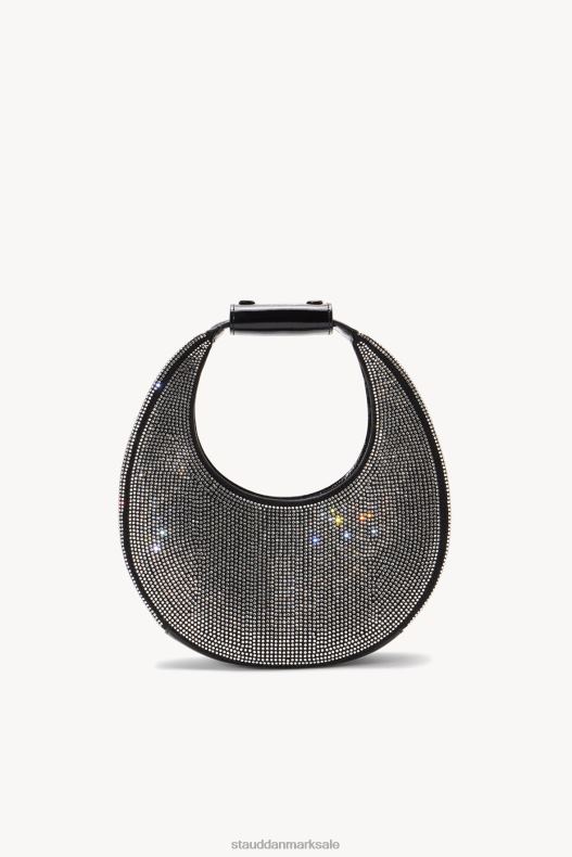 STAUD Kvinder mini moon krystal taske LR4T814 tilbehør sorte rhinsten
