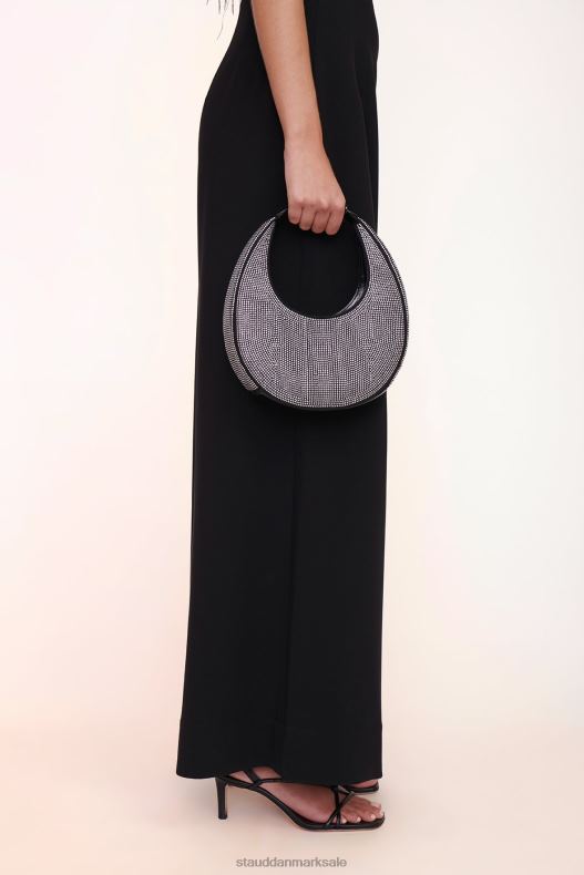 STAUD Kvinder mini moon krystal taske LR4T814 tilbehør sorte rhinsten