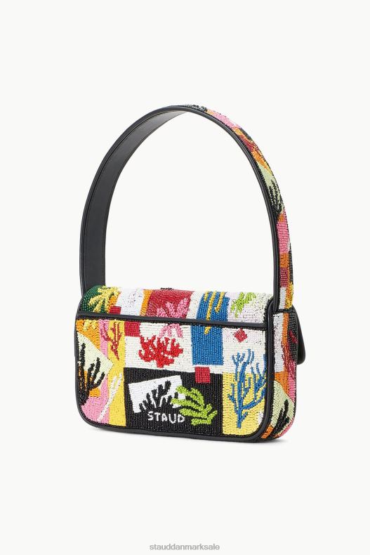 STAUD Kvinder tommy beaded taske LR4T720 tøj koral patchwork