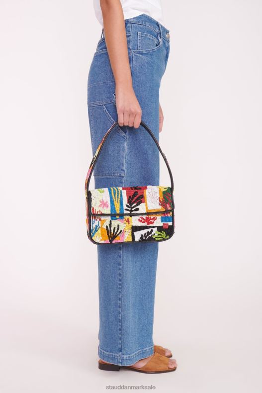 STAUD Kvinder tommy beaded taske LR4T720 tøj koral patchwork