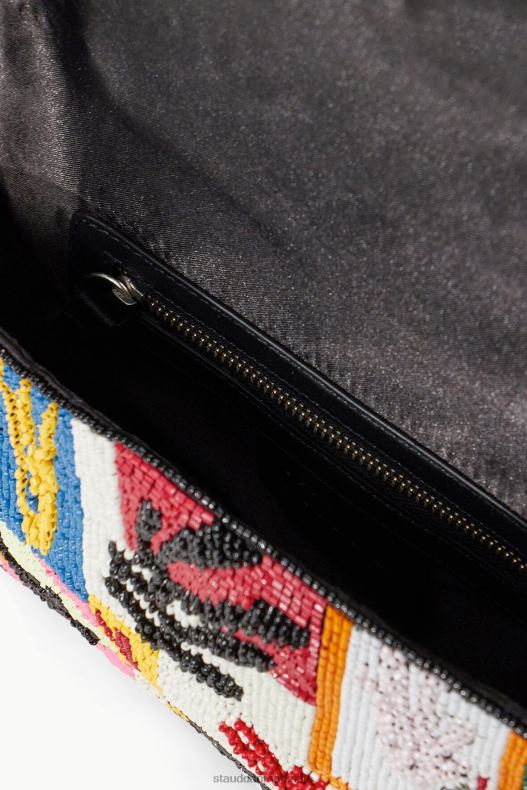 STAUD Kvinder tommy beaded taske LR4T720 tøj koral patchwork
