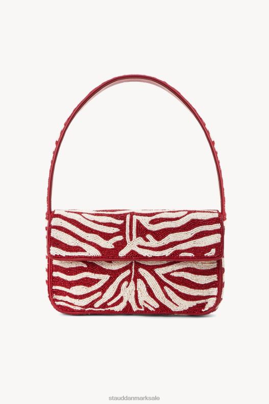 STAUD Kvinder tommy beaded taske LR4T731 tøj skarlagen hvid
