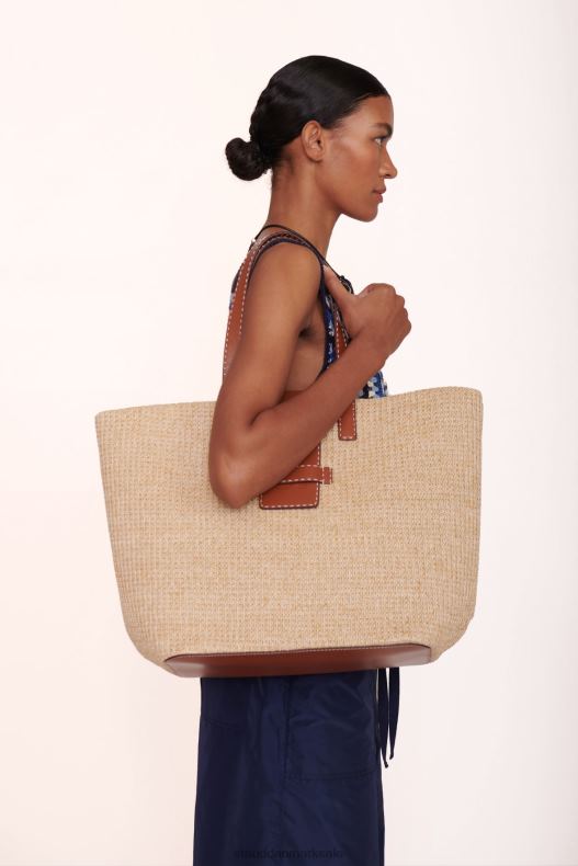 STAUD Kvinder mercato raffia tote LR4T715 tøj naturlig tan