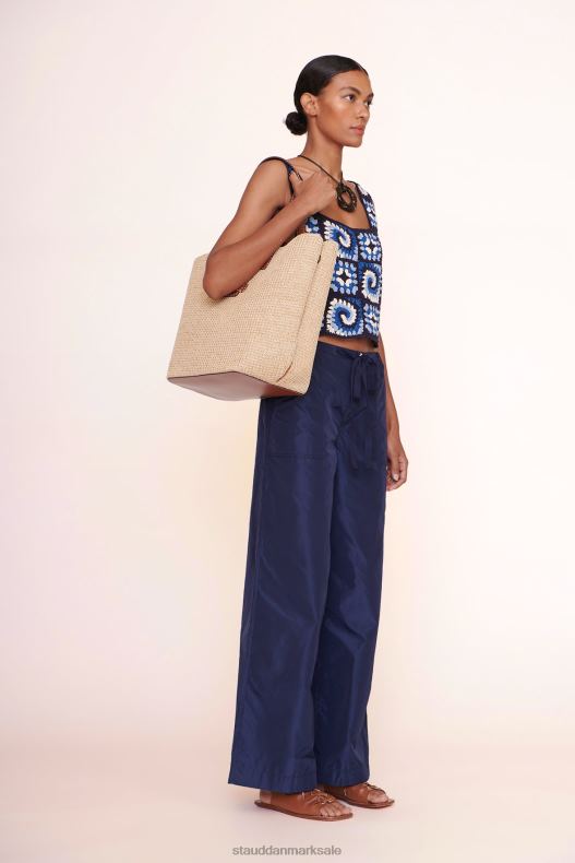 STAUD Kvinder mercato raffia tote LR4T715 tøj naturlig tan