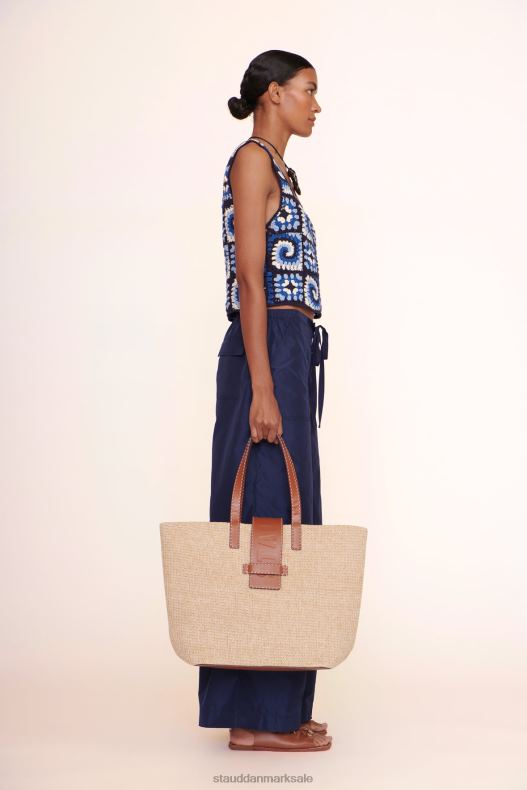 STAUD Kvinder mercato raffia tote LR4T715 tøj naturlig tan