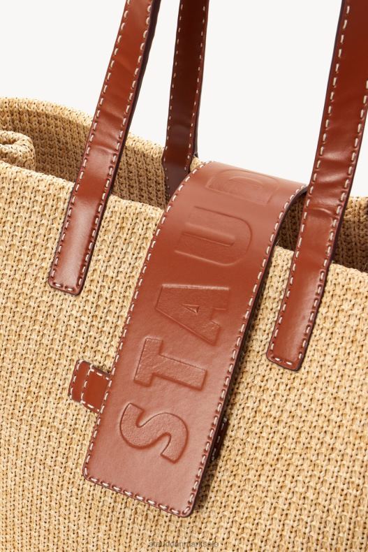 STAUD Kvinder mercato raffia tote LR4T715 tøj naturlig tan