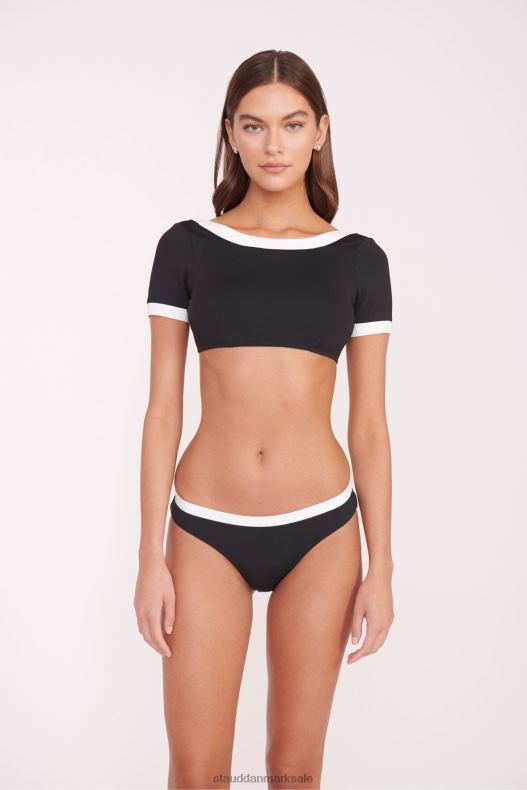 STAUD Kvinder lily kortærmet bikini top LR4T749 tøj sort hvid