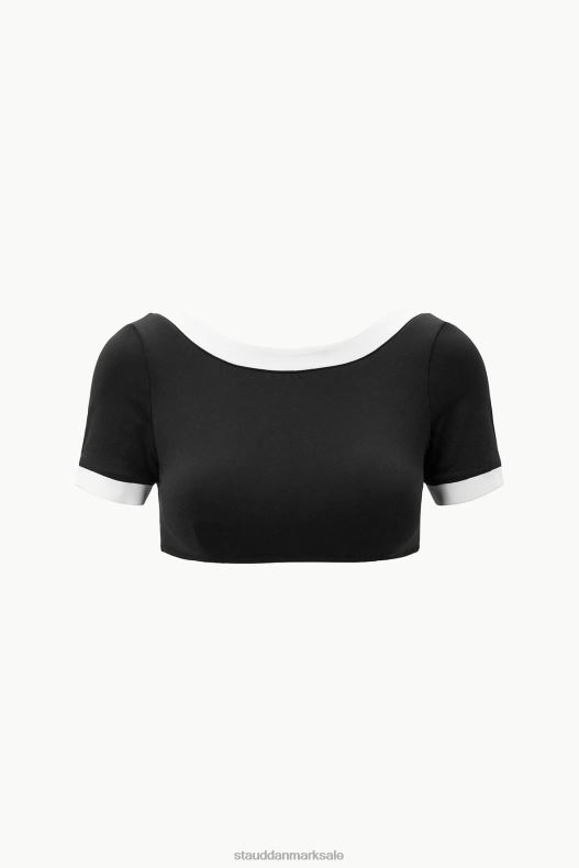 STAUD Kvinder lily kortærmet bikini top LR4T749 tøj sort hvid