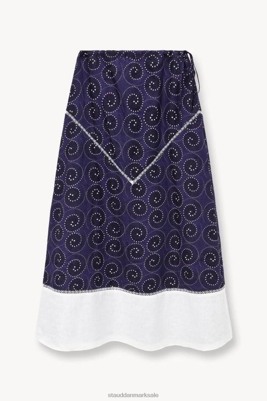 STAUD Kvinder kathleen nederdel LR4T491 tøj navy whirlpool hvid