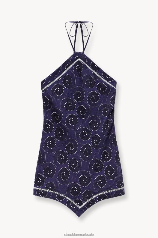 STAUD Kvinder megan kjole LR4T202 tøj navy whirlpool hvid