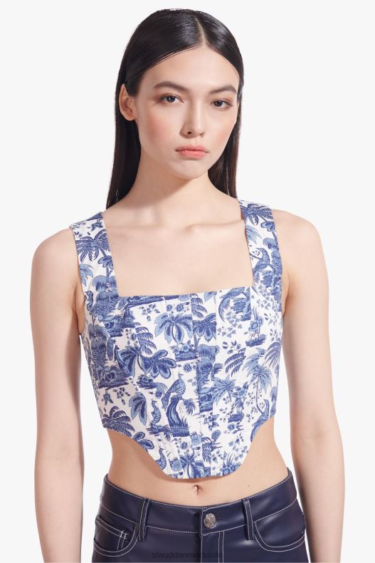 STAUD Kvinder alice top LR4T456 tøj kina blå toile