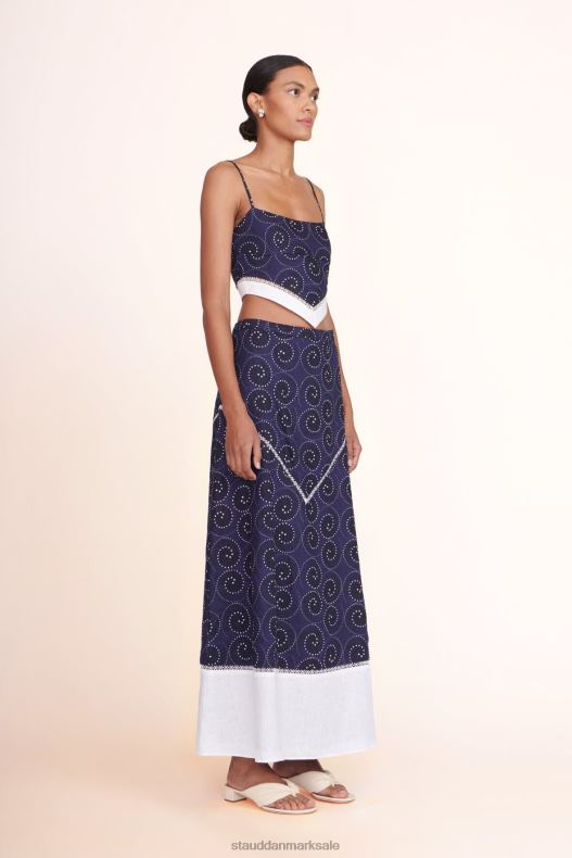 STAUD Kvinder loyalitet top LR4T381 tøj navy whirlpool hvid