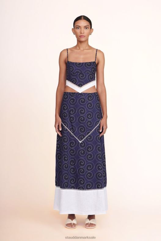 STAUD Kvinder loyalitet top LR4T381 tøj navy whirlpool hvid