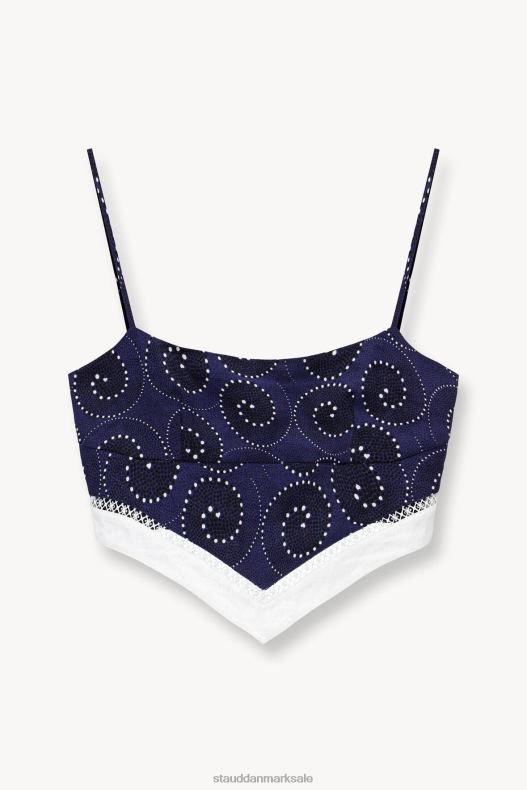 STAUD Kvinder loyalitet top LR4T381 tøj navy whirlpool hvid
