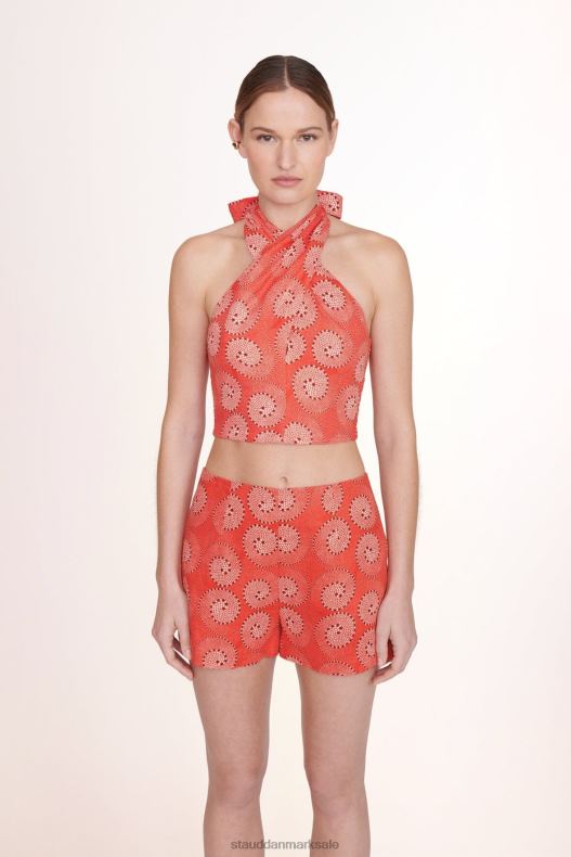 STAUD Kvinder smocket kai top LR4T347 tøj hibiscus boblebad