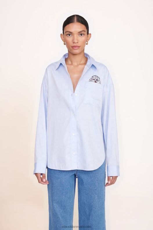 STAUD x C.BONZ Kvinder specialdesignet klassisk oversized skjorte LR4T1022 tilbehør oxford blå