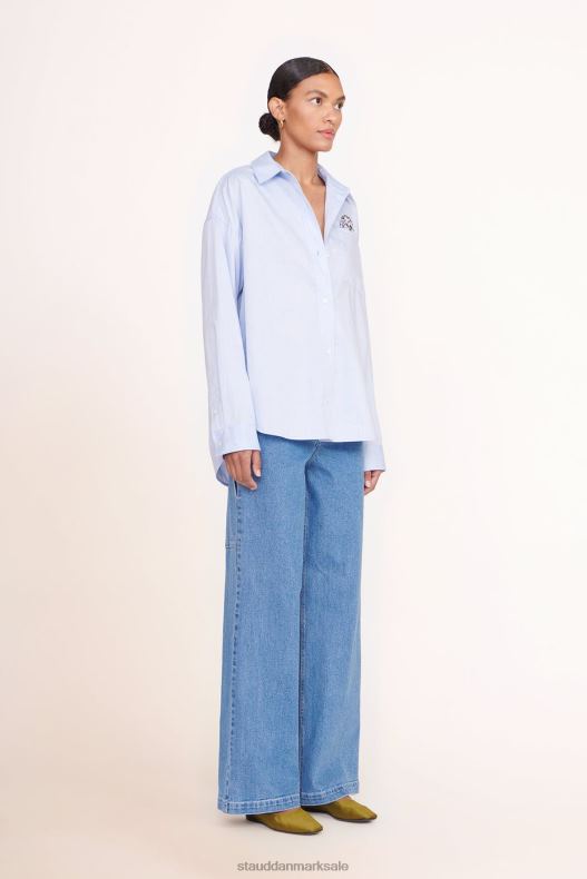 STAUD x C.BONZ Kvinder specialdesignet klassisk oversized skjorte LR4T1022 tilbehør oxford blå