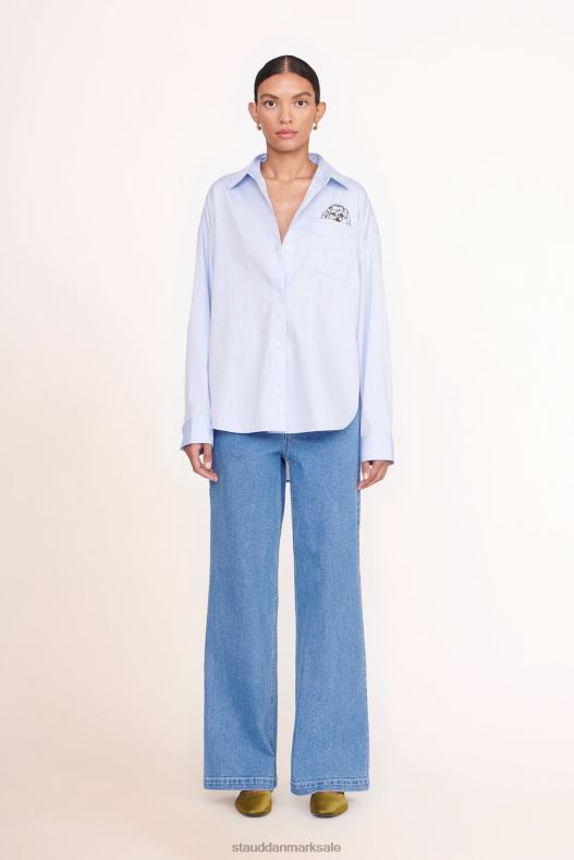 STAUD x C.BONZ Kvinder specialdesignet klassisk oversized skjorte LR4T1022 tilbehør oxford blå