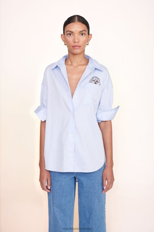 STAUD x C.BONZ Kvinder specialdesignet klassisk oversized skjorte LR4T1022 tilbehør oxford blå