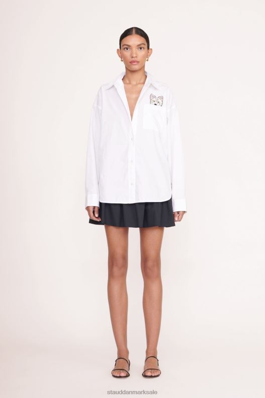 STAUD x C.BONZ Kvinder specialdesignet klassisk oversized skjorte LR4T1023 tilbehør hvid
