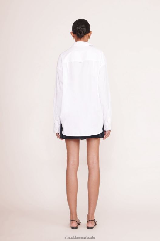 STAUD x C.BONZ Kvinder specialdesignet klassisk oversized skjorte LR4T1023 tilbehør hvid