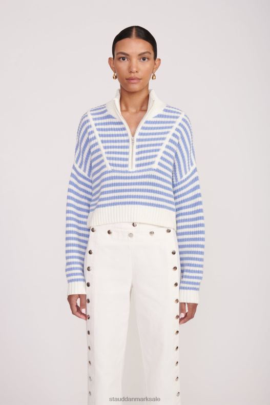 STAUD Kvinder cropped hampton sweater LR4T574 tøj havstribe