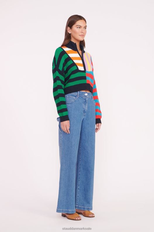 STAUD Kvinder cropped hampton sweater LR4T575 tøj cabana stribe multi