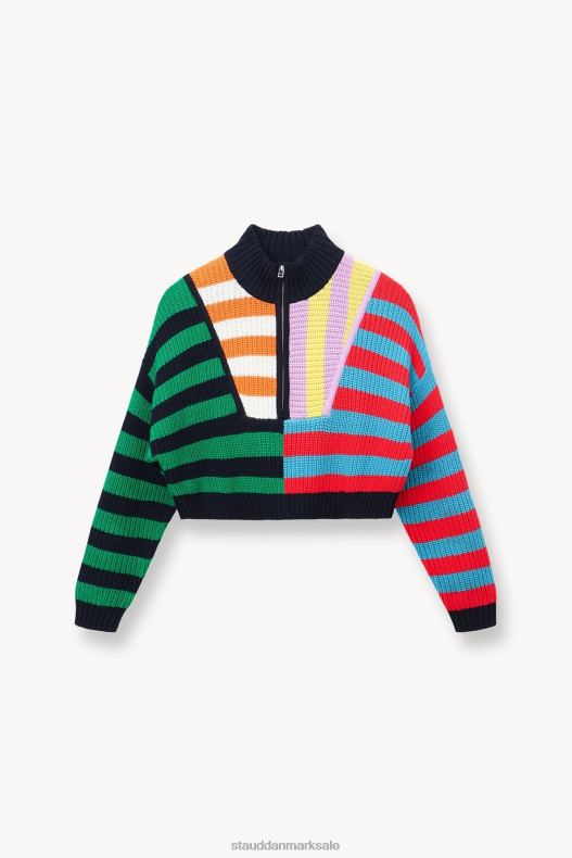 STAUD Kvinder cropped hampton sweater LR4T575 tøj cabana stribe multi