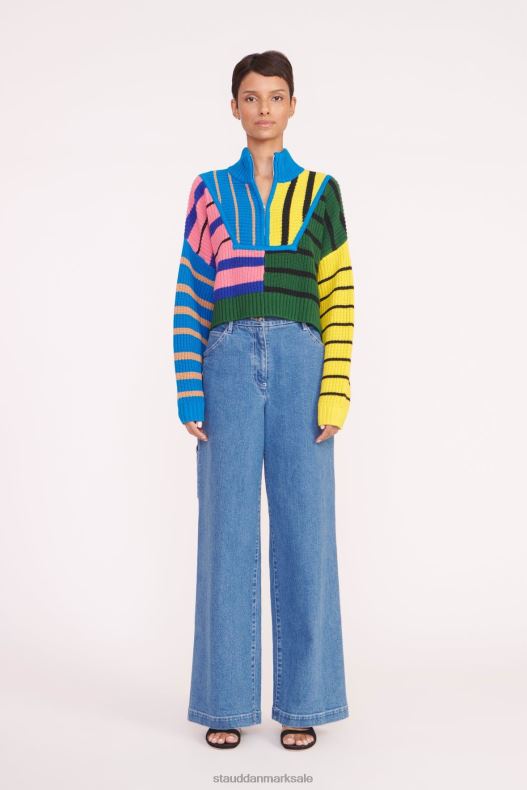 STAUD Kvinder cropped hampton sweater LR4T577 tøj formentera stribe