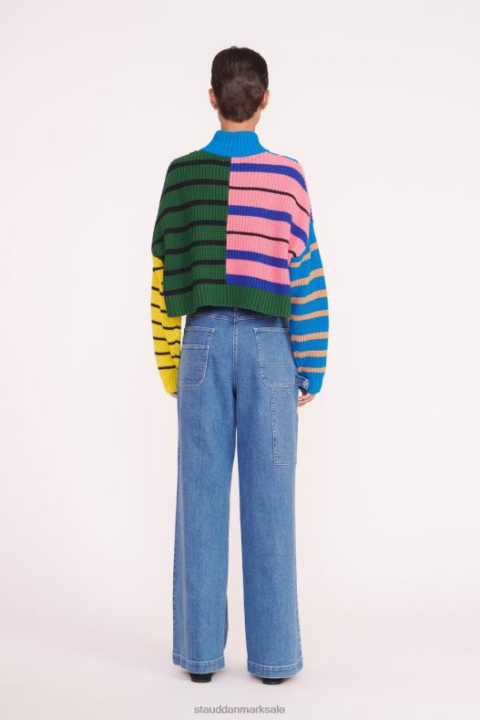 STAUD Kvinder cropped hampton sweater LR4T577 tøj formentera stribe
