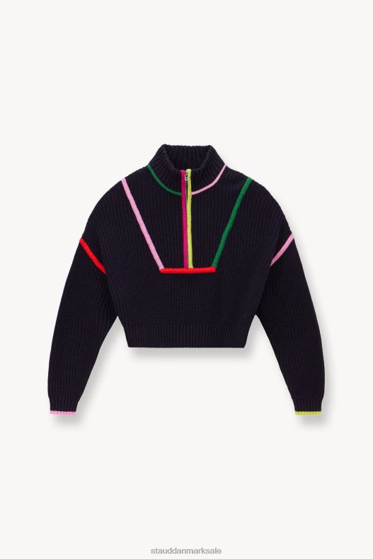 STAUD Kvinder cropped hampton sweater LR4T580 tøj marineblå multi