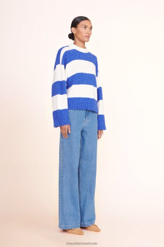 STAUD Kvinder delaney sweater LR4T590 tøj hvid atlantisk rugby stribe