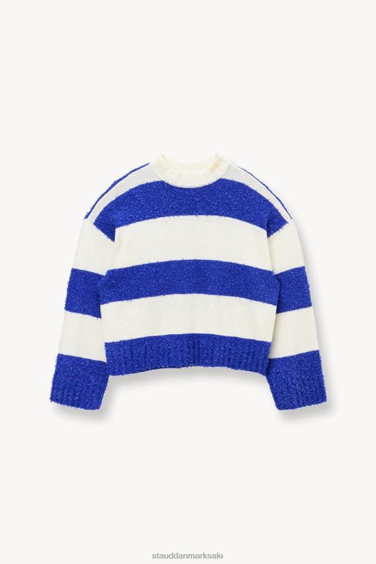 STAUD Kvinder delaney sweater LR4T590 tøj hvid atlantisk rugby stribe