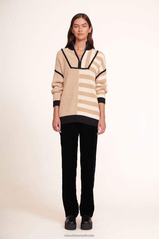 STAUD Kvinder hampton sweater LR4T593 tøj sahara stribe