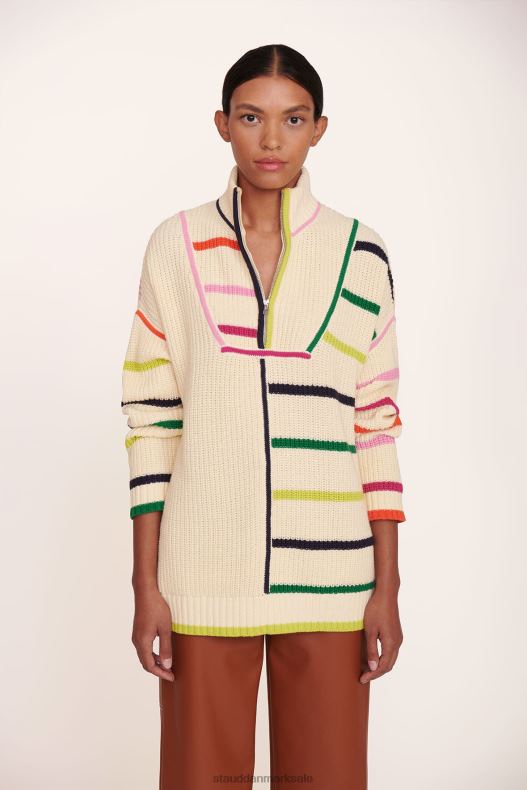 STAUD Kvinder hampton sweater LR4T598 tøj creme regnbue multi