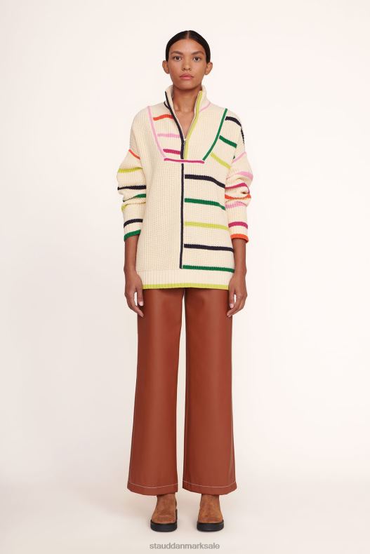 STAUD Kvinder hampton sweater LR4T598 tøj creme regnbue multi