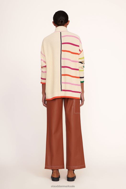 STAUD Kvinder hampton sweater LR4T598 tøj creme regnbue multi