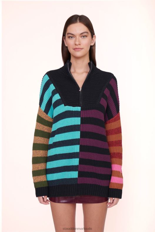 STAUD Kvinder hampton sweater LR4T599 tøj mosaikstribe