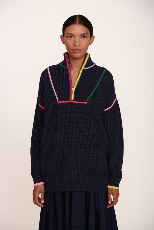 STAUD Kvinder hampton sweater LR4T600 tøj marineblå multi