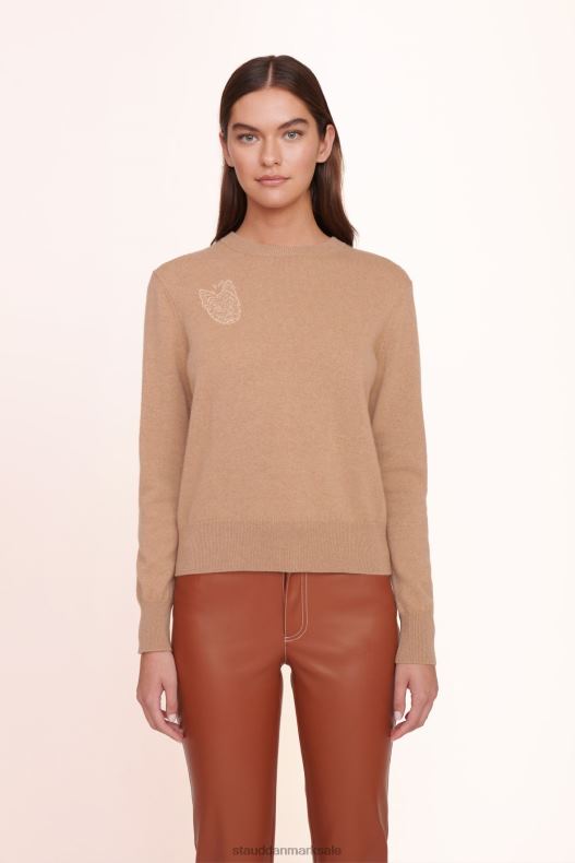 STAUD x C.BONZ Kvinder skræddersyet kashmir sweater LR4T1034 tilbehør kamel