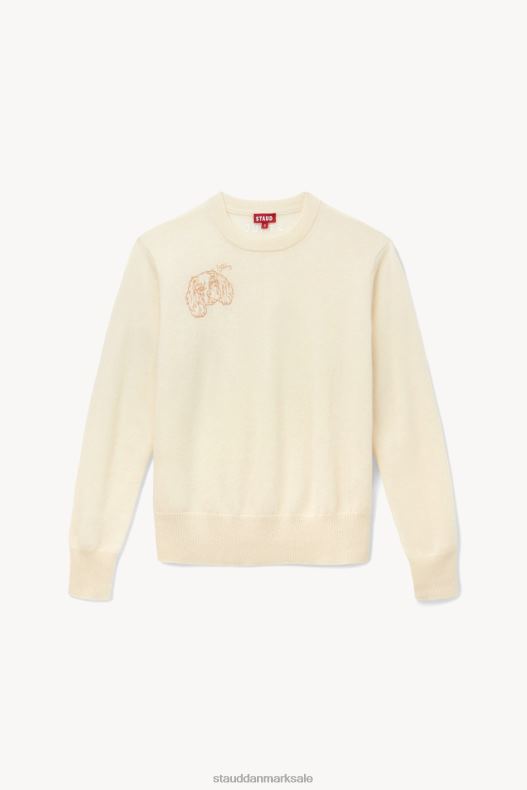 STAUD x C.BONZ Kvinder skræddersyet kashmir sweater LR4T1035 tilbehør fløde