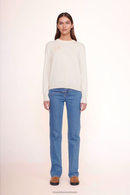 STAUD x C.BONZ Kvinder skræddersyet kashmir sweater LR4T1035 tilbehør fløde